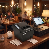 Imprimante thermique de reçus POS Cashino CSN-80L 80 mm, 250 mm/s, USB, LAN, coupe-papier automatique en option, WiFi, RS232 pour la vente au détail et la restauration