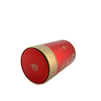 Boîte en métal ronde rouge de qualité alimentaire 99*160mm pour l'emballage de biscuits, de thé et de bonbons avec logo personnalisé et design Matcha
