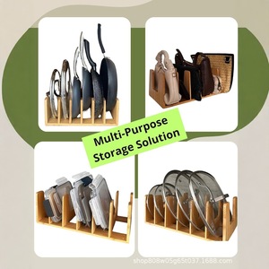 Étagère organisatrice de sacs en bois, rectangulaire, couleur bois naturel, durable, polyvalente, type sur pied, pour sacs à main et accessoires - Product Image 5