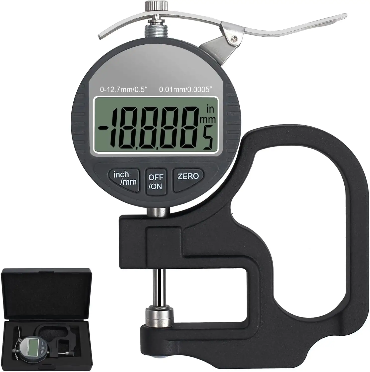 Digitale Diktemeter 0.5 Inch/12.7Mm, 0.0005 "/0.01Mm Dikte Meter Nauwkeurige Elektronische Micrometer Met Lcd-Display