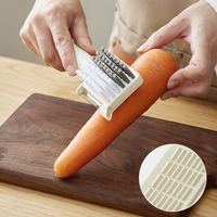 FF5799 Multifunctionele 4-in-1 groenteborstel met schilmesje, aardappel- en wortelschrobber, keuken fruit- en groentereinigingsborstel