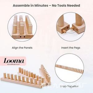 Looma Wooden DIY <b>Loom</b> Square Shape Sewing Accessory for Handmade Blanket <b>Weaving</b> Craft - Product Image 2
