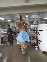 Efun MOQ 1 PC Costume de Mascotte Lapin Marron Personnalisé Taille Humaine pour Pâques