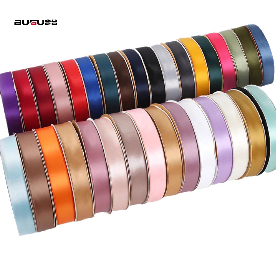 1cm 2cm 2.5cm 4cm champagne Gold Satin Ribbon Custom Ribbon with logo Christmas Gift Ribbons for Ties