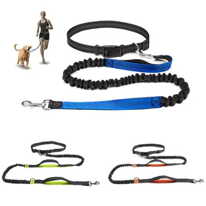 Mani libere doppi manici imbottiti guinzaglio per cani da corsa con camminata Jogging Running Dog Pet guinzaglio retrattile per cani a mani libere