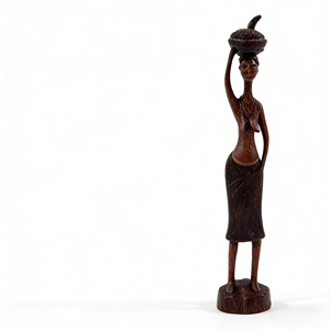 Escultura de Elefante en Madera de Ébano Africana Estilo Art Deco - Product Image 2