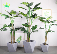 Grandes feuilles artificielles de palmier tropical en plastique, fausse feuille de tortue Monstera pour décorations de Pâques et du Nouvel An