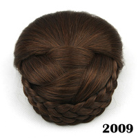 Chignon tressé élégant en cheveux synthétiques à clipser, accessoire de coiffure pour mariée