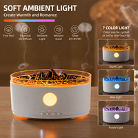 Diffuseur d'huiles essentielles volcan, diffuseur d'aromathérapie à flamme, humidificateur ultrasonique à brume froide avec effet flamme