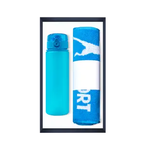 New Products 2024 Unique Bounce Buckle One Click Open Water Drinking Bottle Sport Towel Gift for Football Basketball Promotion