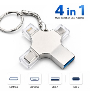 Chiavetta USB 4 in 1 Nandstor Factory con Quattro Interfacce USB Type-C OTG, Penna USB 8GB 16GB 32GB 64GB 128GB, Memoria Portatile - Product Image 1
