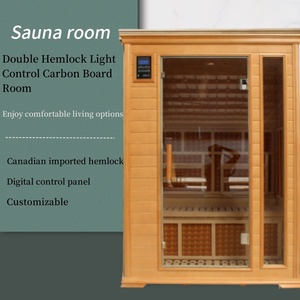 <span class=keywords><strong>Sauna</strong></span> Compacta Moderna de Madera de Hemlock para 2 Personas con Calentadores de Infrarrojos Lejanos, <span class=keywords><strong>Sauna</strong></span> Interior para el Hogar para Apartamentos Pequeños, Bienestar - Product Image 3