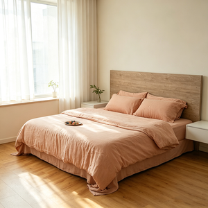 Ensemble de literie en lin belge durable fabriqué sur mesure avec des boutons en bois naturel et une sensation douce et respirante pour un style de vie éco-luxe - Product Image 1