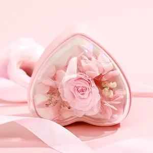 Креативная упаковочная коробка в форме сердца, Цветочная Роза, акриловая роскошная коробка, упаковка ювелирных изделий