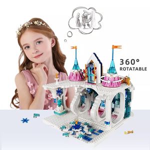 Moule <span class=keywords><strong>King</strong></span> 11008 Frozen Entrée Modèle Château <span class=keywords><strong>Magnétique</strong></span> Creative Filles Briques DIY No.Snow Palace Building Block Pour Enfants Cadeau - Product Image 4