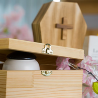 Cercueil pour animaux de compagnie en bois écologique, créatif, en forme de croix, moderne, fait à la main, marque OEM, fournitures funéraires, boîte commémorative, urne pour animaux de compagnie