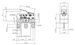 1A 3A 125VAC 250VAC hàn thiết bị đầu cuối mô phỏng đòn bẩy 40t85 Micro chuyển đổi - Product Image 2