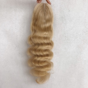 شعر مستعار أوروبي كامل من الدانتيل عالي الدقة بلون أشقر فاتح، شبكة علوية بعقدة واحدة، دانتيل إيطالي عالي الدقة، شعر مستعار غير مرئي بخط شعر طبيعي - Product Image 5