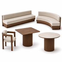 Ensemble de mobilier de restaurant haut de gamme, banquettes en bois massif, table et chaises pour café et restaurant