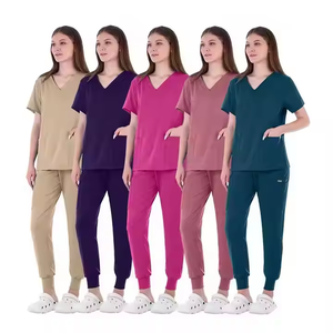 <span class=keywords><strong>Haut</strong></span> <span class=keywords><strong>d</strong></span>'infirmière unisexe à col en V en tissu tissé imprimé personnalisé de haute qualité, respirant et doux pour la peau, pour médecins et infirmières - Product Image 4