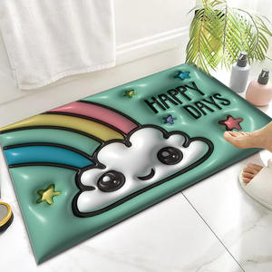 พรมเช็ดเท้ารูปหัวใจสีรุ้ง 3 มิติ ขนาด 40x60 ซม. กันลื่น ดูดซับน้ำ รูปทรงสี่เหลี่ยมผืนผ้า ลายการ์ตูน สำหรับห้องน้ำ ห้องอาบน้ำ ใช้ในบ้าน - Product Image 4