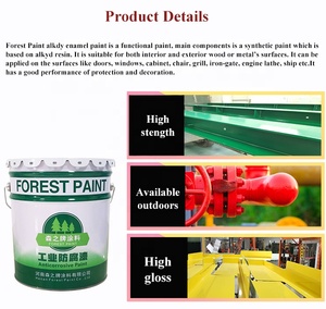 <span class=keywords><strong>Pintura</strong></span> Industrial de Acero y Hierro Roja para Techos Metálicos, Esmalte Alquídico Antioxidante, Color Brillante, Revestimiento para Renovación de Tejas de Acero y Barandillas - Product Image 2