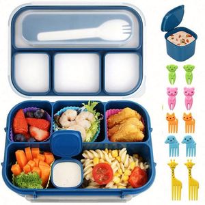 Kids & Adult Toddler 4-Compartment PP Rectangle Lunch <b>Box</b> Bento Container <b>Freezer</b> Safe - Product Image 4