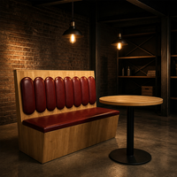 Banc de restaurant moderne en bois massif, table et chaises de salle à manger, banquette double face pour hôtel, restauration rapide, table basse