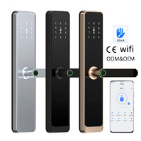 Cerradura Inteligente para Puerta de Madera de Seguridad, Cerradura Digital Biométrica con Huella Dactilar, Sistema de Entrada sin Llave con Wifi Ttlock para Hotel, Motel y Hogar