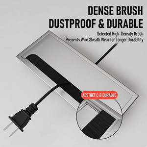 Passacavo in Lega di Alluminio con Chiusura Ammortizzata <span class=keywords><strong>e</strong></span> Coperchio a Ribalta per Gestione Cavi, Scatola Passacavi per Scrivania da Ufficio - Product Image 5