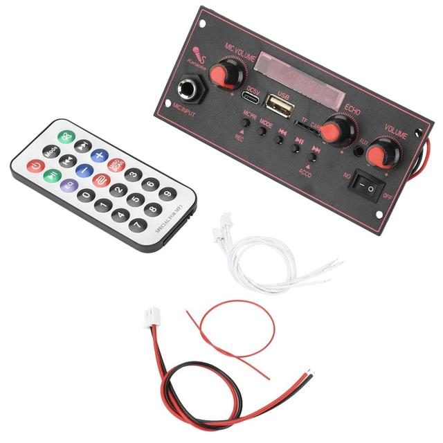 DC 3.7-5V MP3 5.0 BT Decoding Board Amplifier Board with Microphone Function 2x10W with Amplifier Without Batteries