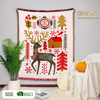 Tapisserie décorative toutes saisons en mélange polyester/coton, jacquard tissé sur mesure, anti-boulochage, rafraîchissante – Vente chaude directe usine