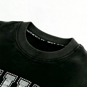 Camiseta Corta de Alta Calidad para Hombre, Corte Cuadrado, Lavado Ácido, Bajo sin Rematar, Estampado Personalizado, Efecto Desgastado por el Sol, Algodón Modal Pesado, Estilo Vintage - Product Image 2