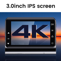 Caméra embarquée 4K 3 pouces avec Wi-Fi, application et GPS, double objectif avant et arrière 4K+4K, enregistreur DVR pour voiture, compatible carte SD jusqu'à 256 Go