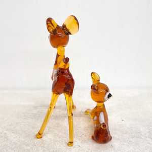 Ensemble de figurines de cerfs en verre faites à la main, sculpture d'animaux de dessin animé, décoration de table, thème de Noël, 2 pièces, décoration de salon - Product Image 2
