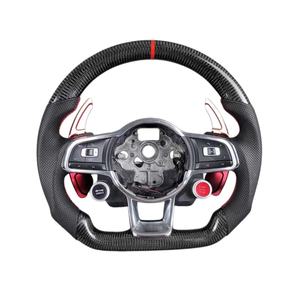 <span class=keywords><strong>Volante</strong></span> Deportivo Personalizado de Fibra de Carbono con Fondo Plano y Cuero Alcantara para vw <span class=keywords><strong>Golf</strong></span> gti Mk5 Mk6 Mk7 Mk8 <span class=keywords><strong>R32</strong></span> 7 8 R - Product Image 1