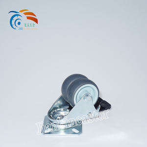 50mm ultra-leise graue drehbare Doppel rad rollen 50mm TPR Rockler Werkbank räder, M10 Loch rolle - Product Image 3