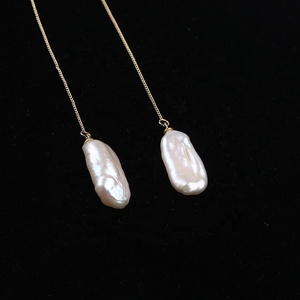 Pendientes <span class=keywords><strong>de</strong></span> perlas Biwa <span class=keywords><strong>de</strong></span> 9-10mm para mujer, joyería larga, <span class=keywords><strong>aretes</strong></span> <span class=keywords><strong>de</strong></span> cadena <span class=keywords><strong>de</strong></span> <span class=keywords><strong>acero</strong></span> <span class=keywords><strong>inoxidable</strong></span> - Product Image 6