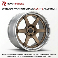 Jantes EV monobloc forgées en aluminium 6061 T6, personnalisées à 5 branches, à profil profond, couleur bronze, vente en gros pour Tesla Cybertruck