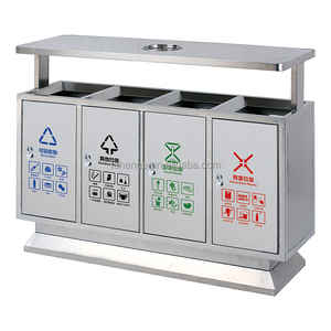 Ngoài trời thép không gỉ 4 ngăn chất thải bin 12L 120L hình vuông tái chế Thùng rác có thể cho nhà bếp sân bay nhà hàng sử dụng - Product Image 1