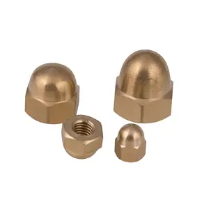 1 Cái 5 Cái Hình Lục Giác Vòm Nuts Rắn Brass Cho Số Liệu Bu Lông & Ốc Vít Dome Nut Lock Đồng