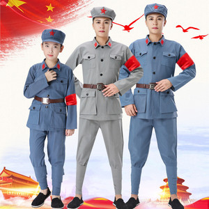 Nouvel ensemble de costumes militaires pour adultes et enfants, uniforme de l'Armée de la 8ème Route, pour spectacle scénique, unisexe, en coton et lin - Product Image 2