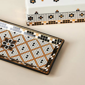 Beurrier rectangulaire <span class=keywords><strong>en</strong></span> céramique personnalisé avec couvercle motif cœur sur couvercle beurrier - Product Image 4