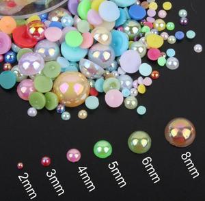 Commercio all'ingrosso della fabbrica di buona qualità Abs di plastica perle di perle Multi dimensioni 2-10mm colori misti sciolti perline metà tondo perle per indumento - Product Image 2