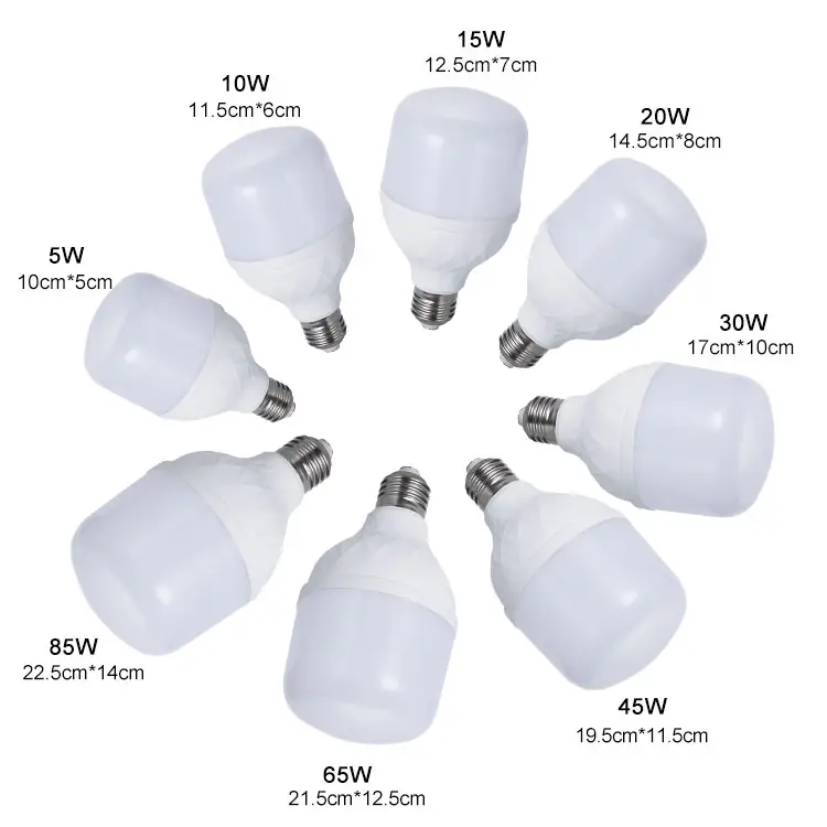 Lampu Led Putih Hangat Plastik, Bohlam Bentuk T 18W 20W 40W 110V 5000 Lumen Ac Dc