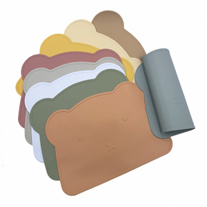 Mantel Individual sin BPA Oem, mantel de alimentación, mango de silicona, antideslizante para bebés, tapete de alimentación para bebés para niños - Product Image 1