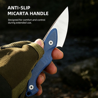 Couteau tactique de survie personnalisé, lame fixe de haute qualité, manche en micarta bleu, couteau de défense personnel, couteau de chasse