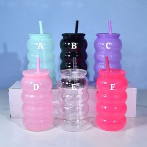 Vaso de Plástico Acrílico Libby de 16oz al por Mayor para Cerveza, Refrescos y Jugos, con Tapa de PP y Popote, en Varios Colores - Product Image 2