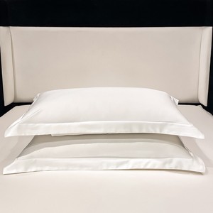 Parure de lit 4 pièces en satin de coton égyptien de luxe, couleur unie, housse de couette blanche, taies d'<span class=keywords><strong>oreiller</strong></span> - Product Image 2