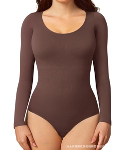 European and American Tube Top Shaping Belly Shaping Long Sleeve Large Size One-piece Seamless Breast Support Fit <b>Bodyshape</b> - Product Image 1